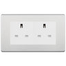 BG Screwless Brushed Steel 4 Gang 13A Unswitched Socket -FBS4GUSSW by British General (BG-FBS4GUSSW)
