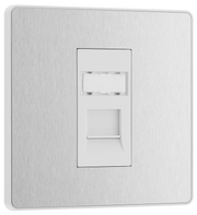 BG PCDBSRJ451W Brushed Steel Evolve RJ45 Cat6 Data Outlet - White Insert by British General (BG-PCDBSRJ451W-Shopify-SA_1)