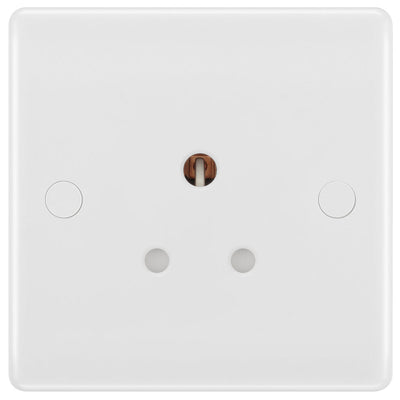 BG 829 Moulded Round Edge | White | 1 Gang 5A Unswitched Round Pin Socket by British General (BG-829)