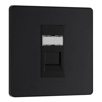 BG Evolve Matt Black RJ45 Cat6 Single Data Outlet PCDMBRJ451B with 35mm Steel Back Box