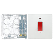 BG Evolve Pearlescent White 45A DP Single Plate + Neon PCDBC74B with 35mm Steel Back Box