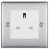 BG Nexus Brushed Steel 13A Unswitched Socket NBSUSSW by British General (BG-NBSUSSW)