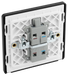 PCDBC31B Back - This Evolve Black Chrome 20A double pole switch with indicator from British General has been designed for the connection of refrigerators, water heaters, central heating boilers and many other fixed appliances.