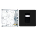 BG Screwless Matt Black RJ45 Single Telephone Socket FFBRJ451 with 25mm Steel Back Box