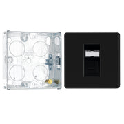BG Screwless Matt Black RJ45 Single Telephone Socket FFBRJ451 with 35mm Steel Back Box