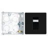 BG Screwless Matt Black RJ45 Single Telephone Socket FFBRJ451 with 35mm Steel Back Box by British General