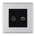 BG Flatplate Screwless Brushed Steel TV & Satellite Socket FBS65B