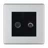 BG Flatplate Screwless Brushed Steel TV & Satellite Socket FBS65B by BG Nexus (BG-FBS65B)