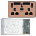 BG Evolve Polished Copper Double USB Socket with WiFi Extender PCDCP22UWRB with 35mm Steel Back Box