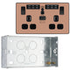BG Evolve Polished Copper Double USB Socket with WiFi Extender PCDCP22UWRB with 35mm Steel Back Box