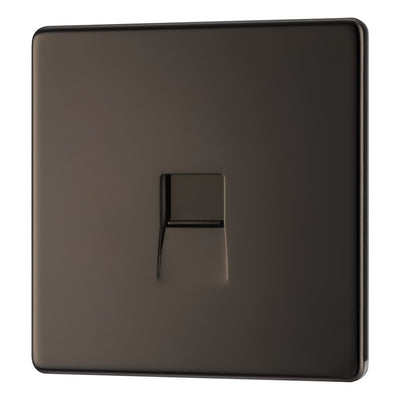 BG Screwless Black Nickel Single Master Telephone Socket FBNBTM1 with 25mm Steel Back Box