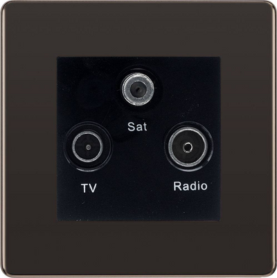 BG Nexus Screwless Black Nickel TV/FM/SAT Socket FBN67B by BG Nexus (BG-FBN67B)