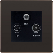 BG Nexus Screwless Black Nickel TV/FM/SAT Socket FBN67B by BG Nexus (BG-FBN67B)