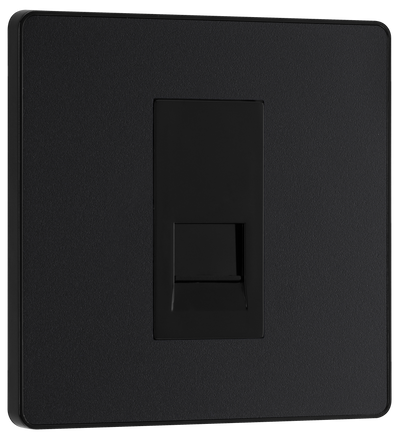 BG Evolve PCDMBBTM1B Matt Black 1 Gang Master Outlet-Black Insert