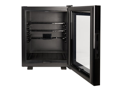Corby Eton 35L Glass Door Minibar in Black & Black - UK Plug