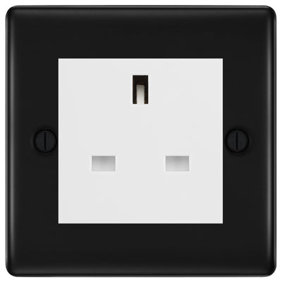 BG Nexus Matt Black 13A Unswitched Socket NFBUSSW by British General (BG-NFBUSSW)