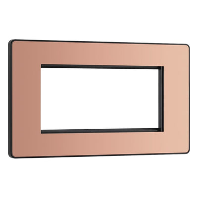 BG Evolve Polished Copper 4G Faceplate with 45W USB A+C Charger Modules – Black Insert