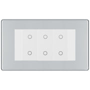 BG Nexus Screwless Polished Chrome Triple Master Touch Dimmer Switch - White Insert by British General (BG-EMTDMW+FPCEMR4)