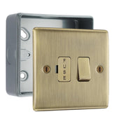 BG Nexus Antique Brass 13A Switched Fused Connection Unit with Surface Pattress Back Box by British General (BG-NAB50+MC501)