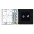 BG Nexus Matt Black Double Coaxial Socket NFB61 with 35mm Steel Back Box