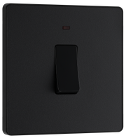 BG Evolve PCDMB31B Matt Black 20A 2 Pole LED Switch-Black Insert by British General (BG-PCDMB31B-Shopify-SA_1)