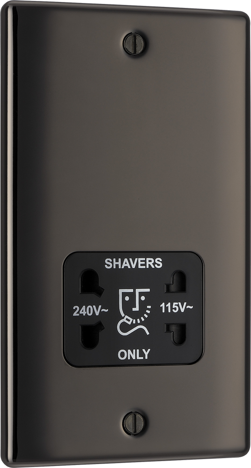  NBN20B Front - This dual voltage shaver socket from British General is suitable for use with 240V and 115V shavers and electric toothbrushes.