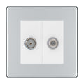 BG Flatplate Screwless Polished Chrome TV & Satellite Socket FPC65W