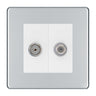 BG Flatplate Screwless Polished Chrome TV & Satellite Socket FPC65W by BG Nexus (BG-FPC65W)
