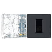 BG Evolve Matt Grey 1 Gang Secondary Telephone Outlet PCDMGBTS1B with 35mm Steel Back Box