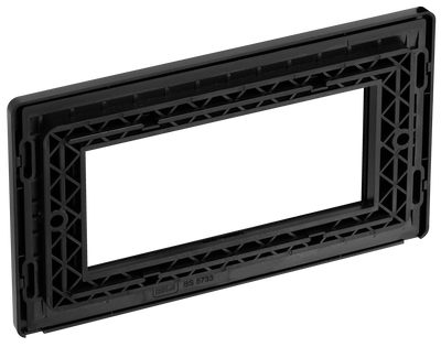 BG Evolve PCDMBEMR4B Matt Black 4 Euro Module Front Plate-Black Insert