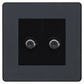 BG Evolve Matt Grey Double Satellite Socket PCDMG642B