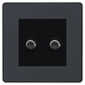BG Evolve Matt Grey Double Satellite Socket PCDMG642B by British General (BG-PCDMG642B)