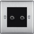 BG Nexus Metal Brushed Steel Double Satellite Socket NBS642B