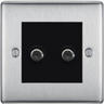 BG Nexus Metal Brushed Steel Double Satellite Socket NBS642B by British General (BG-NBS642B)