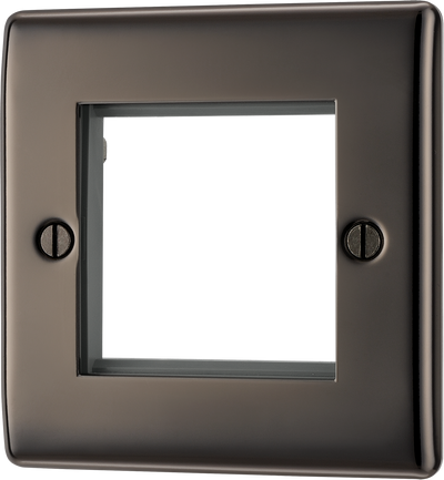 BG Electrical NBNEMS2 Euro Module Nexus Metal 2 Module Square Front Plate Black Nickel