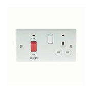 British General NPW70W White 45A Cooker Switch & Socket by British General (BG-NPW70W)