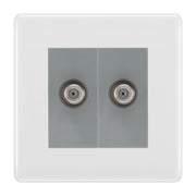 BG White Moulded Double Satellite Socket NWM642G by British General (BG-NWM642G)