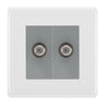 BG White Moulded Double Satellite Socket NWM642G by British General (BG-NWM642G)