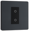 BG Evolve PCDMGTDS1B Matt Grey 1 Gang 200W Trailing Edge Secondary Touch Dimmer - Black Insert by British General (BG-PCDMGTDS1B-Shopify-SA_1)