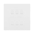 BG Evolve Pearlescent White 6 Gang Trailing Edge LED Dimmer Light Switch 2 Way Custom Switch