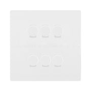 BG Evolve Pearlescent White 6 Gang Trailing Edge LED Dimmer Light Switch 2 Way Custom Switch by British General (Evolve-PW-CUSTOM-6GANG-6xDIMMER-2WAY)