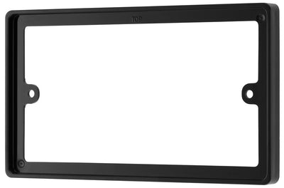 BG Nexus Black 2 Gang Double 10mm Depth Spacer Frame Rectangle Back Box Plate by British General (BG-818/B)