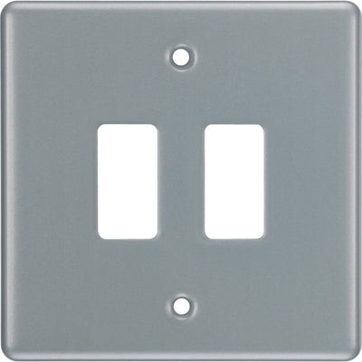 BG RMC2 Nexus Grid Metal Clad | 2 Module Front Plate by British General (BG-RMC2)