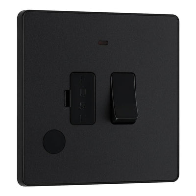 BG Evolve Matt Black 13A Switched Spur + Neon PCDMB52B with 35mm Steel Back Box