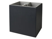 Corby Highland Rectangular Dual Recycling Bin in Black PU Leather with Plastic Inserts by Corby of Windsor