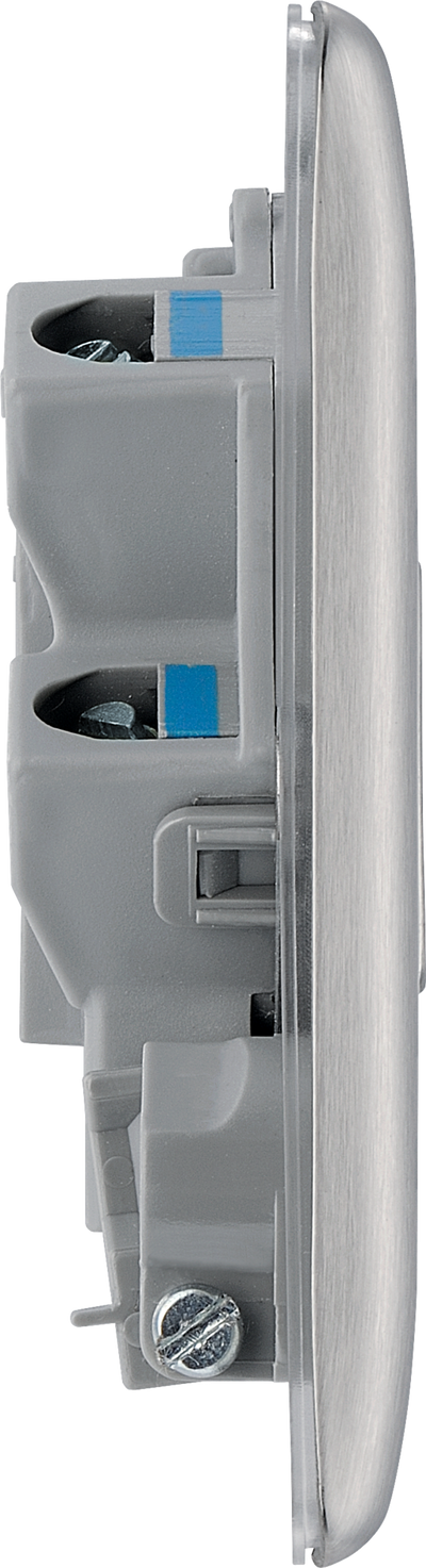 BG NBS55 Nexus Metal Brushed Steel 13A Flex Output Unswitched Fused Spur Unit