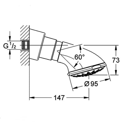 Grohe RELEXA 100 Five Head Shower 5 sprays; Chrome