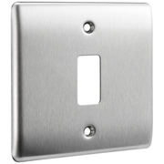 BG Nexus GNBS1 Grid Brushed Steel 1 Gang Front Plate by British General (BG-GNBS1-1)
