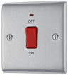 BG NBS74 Nexus Metal Brushed Steel 45A 2 Pole Neon Cooker Switch by British General (BG-NBS74-Shopify-SA_1)