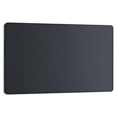 BG Evolve Matt Grey Double Blank Plate PCDMG95B with 35mm Steel Back Box
